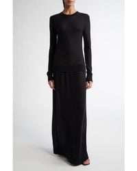 TOTEME - Long Sleeve Fine Knit Silk & Cupro Sweater Dress - Lyst