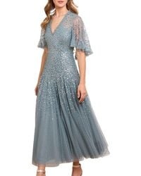 Needle & Thread - Dappled Sequin Cape Ankle Gown - Lyst