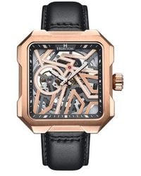 Heritor - Campbell Leather-Band Skeleton Watch - Lyst
