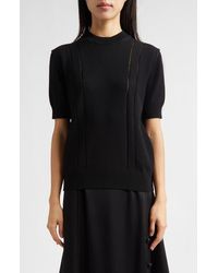Jil Sander - Pointelle Knit Wool & Cotton Sweater - Lyst