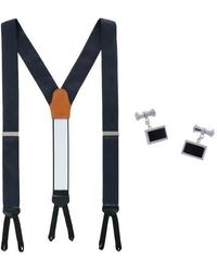 Trafalgar - Banbury Silk Button End Suspenders (Braces) And Esteban Cufflinks Set - Lyst