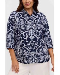 Foxcroft - Hampton Florentine Print Cotton Button-Up Shirt - Lyst