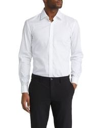 BOSS - Hank Slim Fit Easy Iron Tuxedo Shirt - Lyst