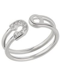 Spero London - Sterling Pave Jewelled Safety Pin Ring - Lyst