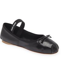 Miu Miu - Lea Logo Ballerina Flat - Lyst