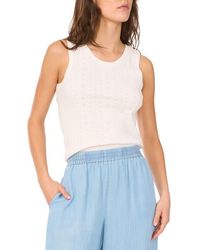 1.STATE - Pointelle Stitch Cotton Sweater Tank - Lyst