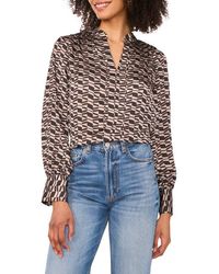 Vince Camuto - Geo Print Long Sleeve Top - Lyst