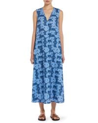 Max Mara - Urlo Geo Print Sleeveless Linen Dress - Lyst
