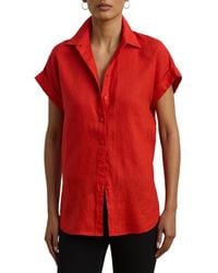 Ralph Lauren - Relaxed Fit Short Sleeve Linen Button-Up Shirt - Lyst