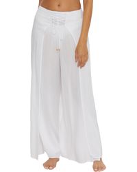 Becca - Ponza Lace-up Wide Leg Cover-up Pants - Lyst