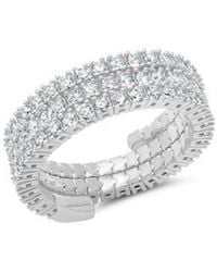 Crislu - Three Row Cubic Zirconia Band Ring - Lyst