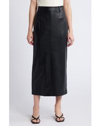 Pixie Market - Yve Faux Leather Maxi Skirt - Lyst