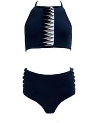 NESSI BYRD - Front Window Cut, High Neck Two Piece Bikini, Little Kid-Big Kid - Lyst