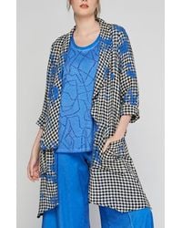 Luukaa - Jax Checkered Gauze Linen Duster - Lyst