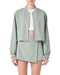 Grey Lab - Crop Bomber Jacket - Lyst