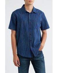 AG Jeans - Wesley Stripe Relaxed Fit Short Sleeve Button-Up Shirt - Lyst