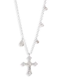 Meira T - Diamond Cross Pendant Necklace - Lyst