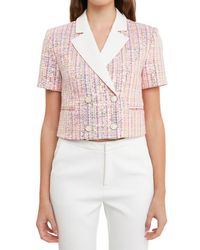Endless Rose - Sequin Crop Tweed Jacket - Lyst