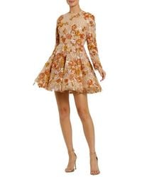Mac Duggal - High Neck Long Sleeve Sequin A Line Mini Dress - Lyst