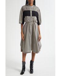 3.1 Phillip Lim - Mixed Media Tie Waist Midi Dress - Lyst