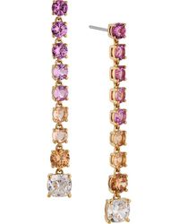 Nadri - Cubic Zirconia Linear Drop Earrings - Lyst