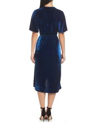 halogen velvet faux wrap dress