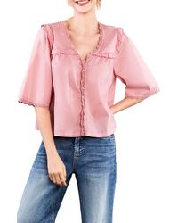 Billy T - Happy Allie Floral Cotton Blend Button-Up Shirt - Lyst