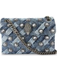 Kurt Geiger - Mini Crystals Kensington Convertible Denim Crossbody Bag - Lyst