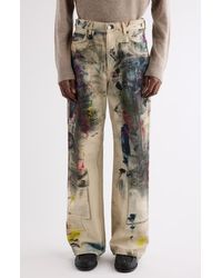 Acne Studios - 1981 Paint Print Trompe L'Oeil Wide Leg Jeans - Lyst
