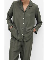 Mango - Silk Pajama Shirt - Lyst