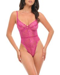 Oh La La Cheri - Julia Underwire Lace & Mesh Teddy - Lyst