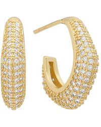 ATHRA LUXE - Pavé V-Shape Hoop Earrings - Lyst