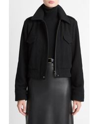 Vince - Wool Blend Crop Jacket - Lyst