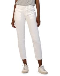 Kut From The Kloth - Reese Patch Pocket Mid Rise Crop Slim Straight Leg Jeans - Lyst