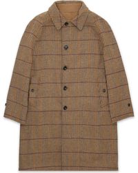 Fortela - Stanford Check Wool Double-Faced Single-Breasted Coat - Lyst