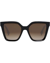 Fendi - Lettering 55mm Square Sunglasses - Lyst
