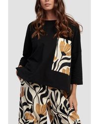 Alembika - Boxy Tee With Contrast Tulip Print Patch Pocket - Lyst