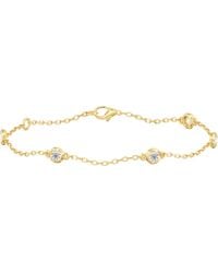 Everlee - Round Bezel Station Bracelet Lab Diamond - Lyst