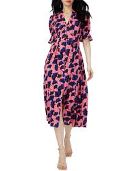Diane von Furstenberg - Erica Floral Button Front Cotton Midi Dress - Lyst