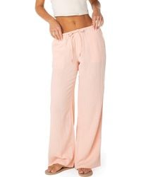 Roxy - Iyla Cotton Crinkle Gauze Wide Leg Pants - Lyst