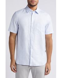 Ted Baker - Palomas Regular Fit Short Sleeve Linen & Cotton Button-up Shirt - Lyst
