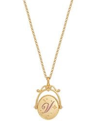 Fable England - V Initial Spinner Chain Necklace - Lyst