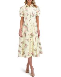 Ted Baker - Floral Puff Sleeve Midi Shirtdress - Lyst