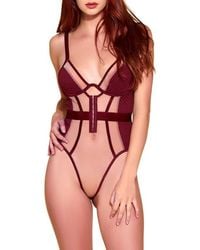 HAUTY - Quilted & Mesh Paneled Underwire Teddy - Lyst