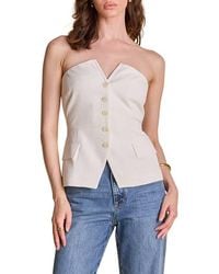 Endless Rose - Button Front Strapless Top - Lyst