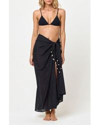 LSPACE - Mika Seashell Fringe Cotton Cover-Up Sarong - Lyst