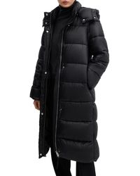 Mango - Water Repellent Channel Quilted Hooded Coat - Lyst