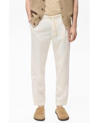 Mango - Slim Fit Linen & Cotton Drawstring Pants - Lyst