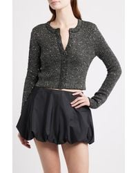 LoveShackFancy - Ferra Embellished Crop Cardigan - Lyst