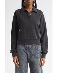 JW Anderson - Cotton French Terry Polo Sweatshirt - Lyst